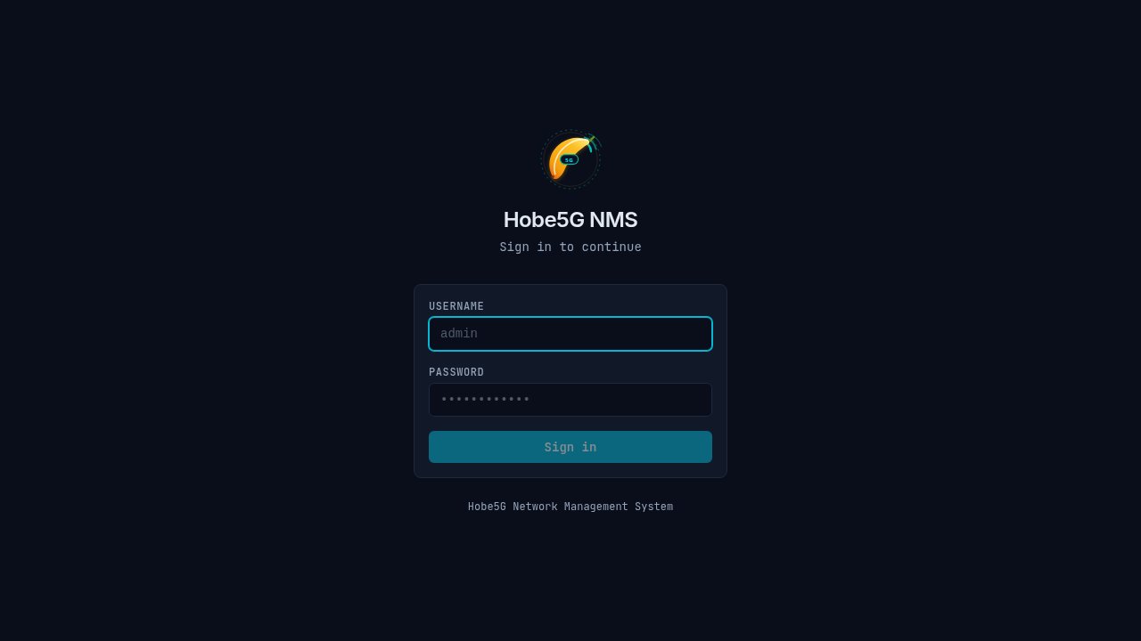 HOBE-5G Core & NMS Ekran Görüntüsü